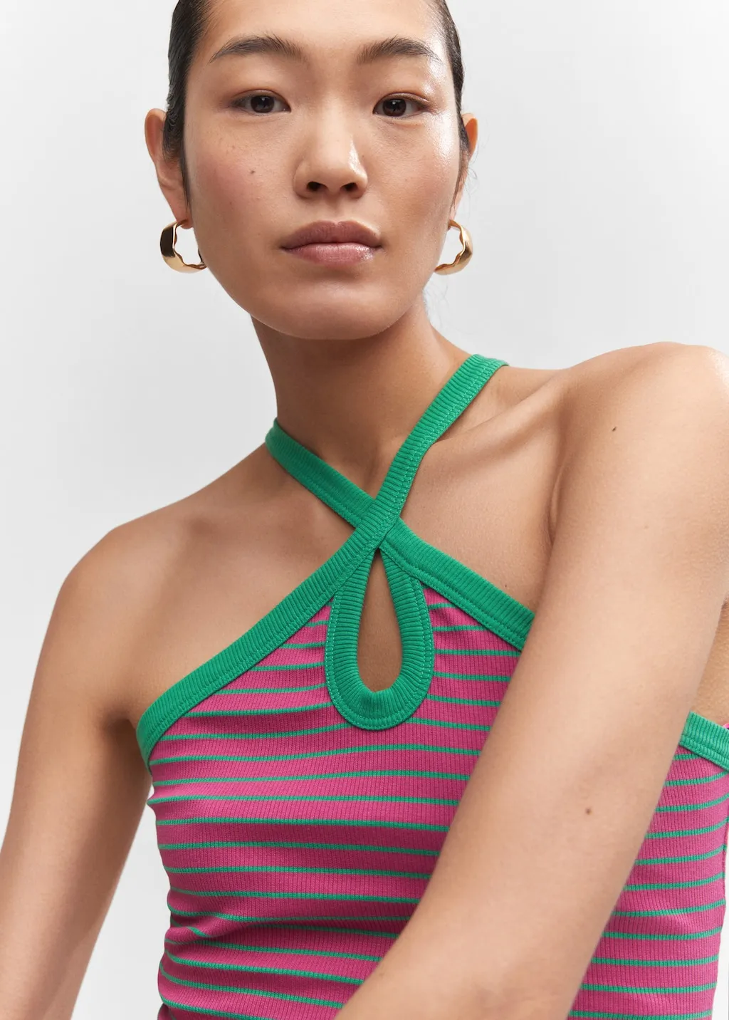 Top maglia collo halter