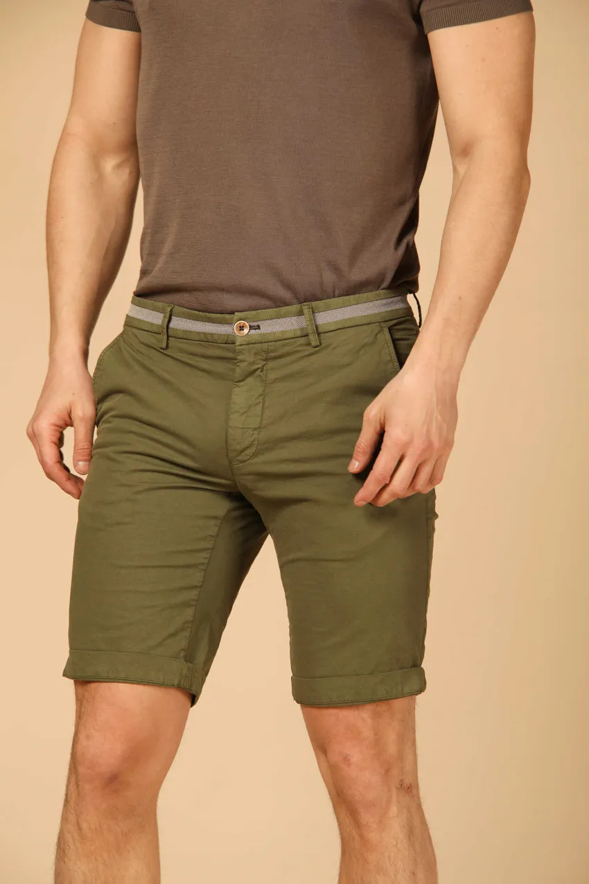 Torino University bermuda chino homme en gabardine stretch slim