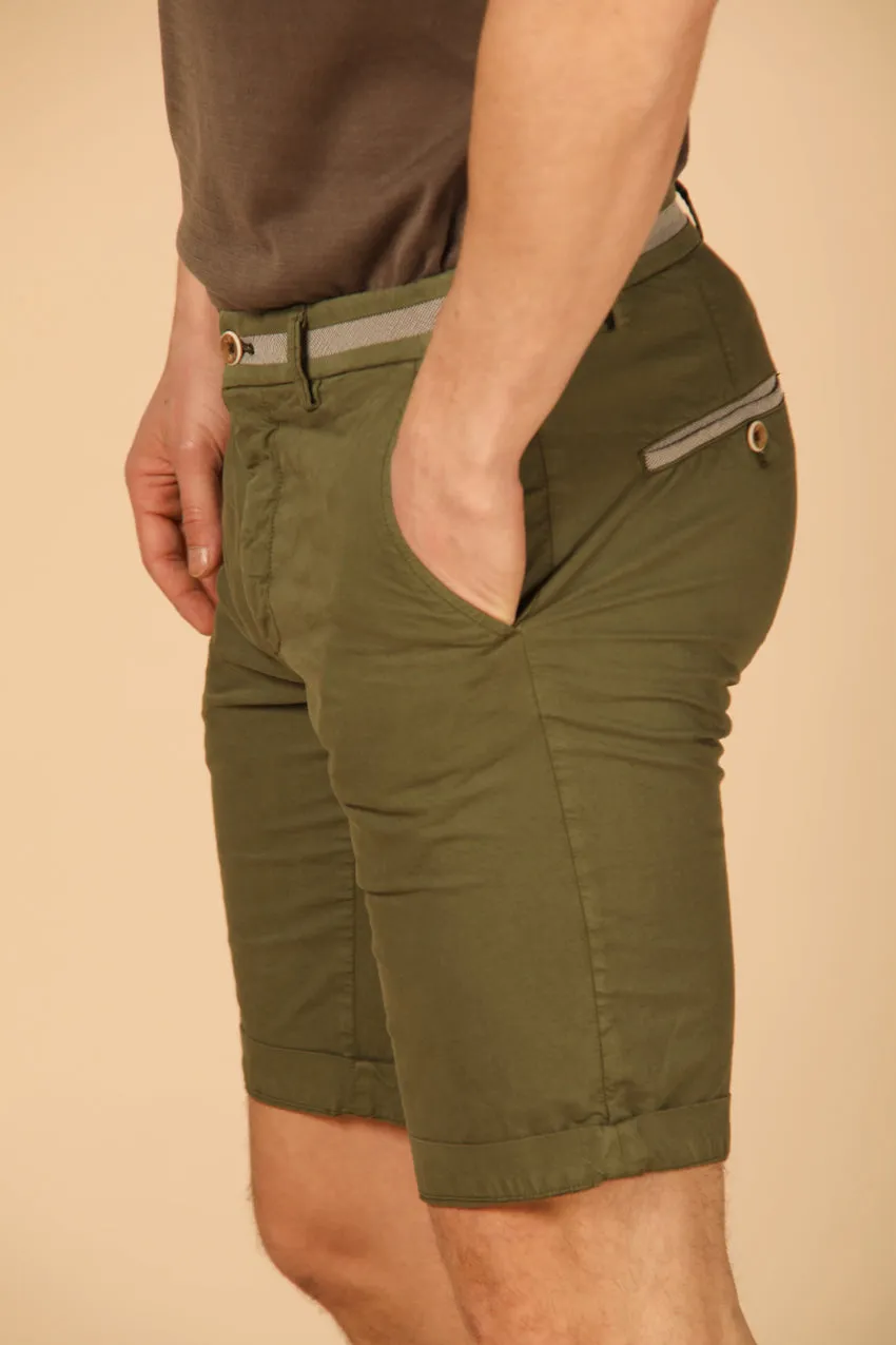 Torino University bermuda chino homme en gabardine stretch slim
