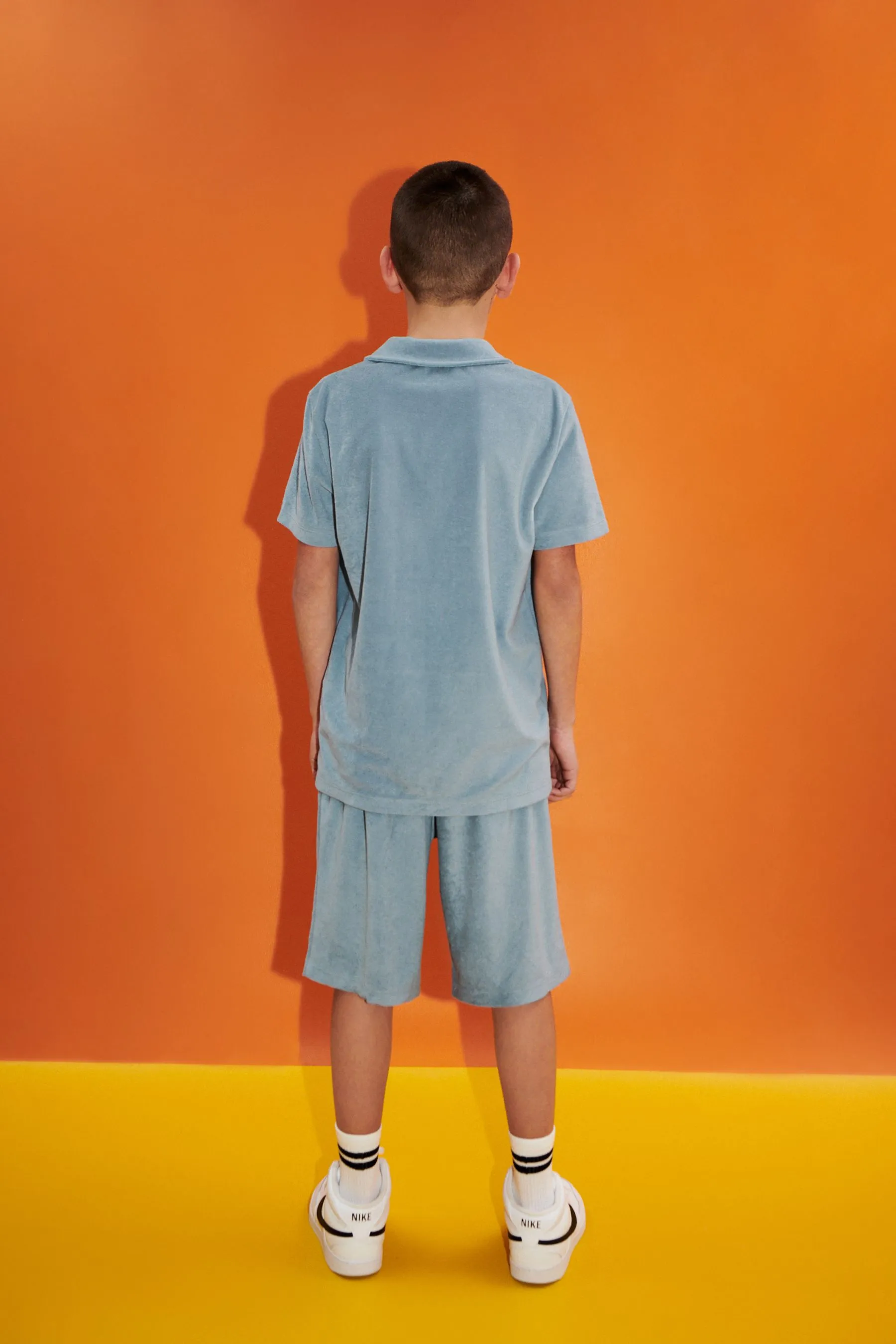 Towelling Short Sleeve Shirt and Shorts Set (3-16yrs)    