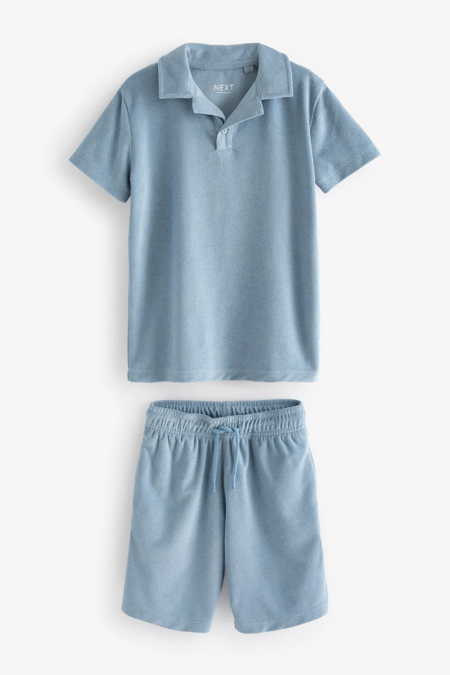 Towelling Short Sleeve Shirt and Shorts Set (3-16yrs)    