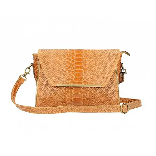 Tracolla cognac in Vera Pelle stampa cocco – cod. 30415 