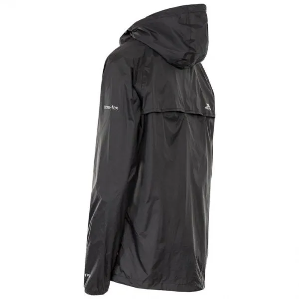 TRESPASS QIKPAC JACKET PACKABLE Donna Black Giacca antivento impermeabile ripiegabile