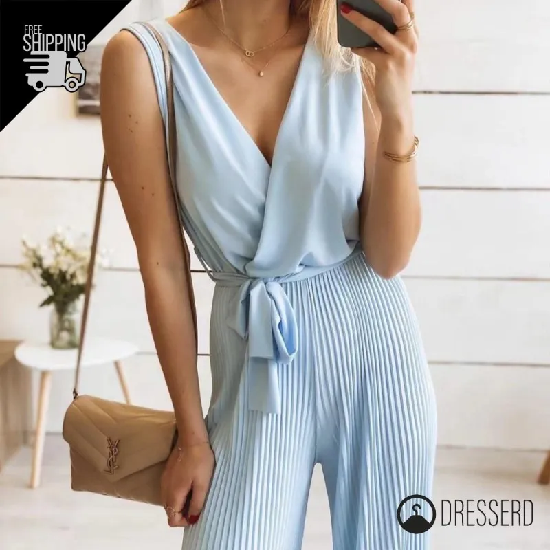 Tuta Donna Plissettata Gamba Larga Made in Italy, Dresserd