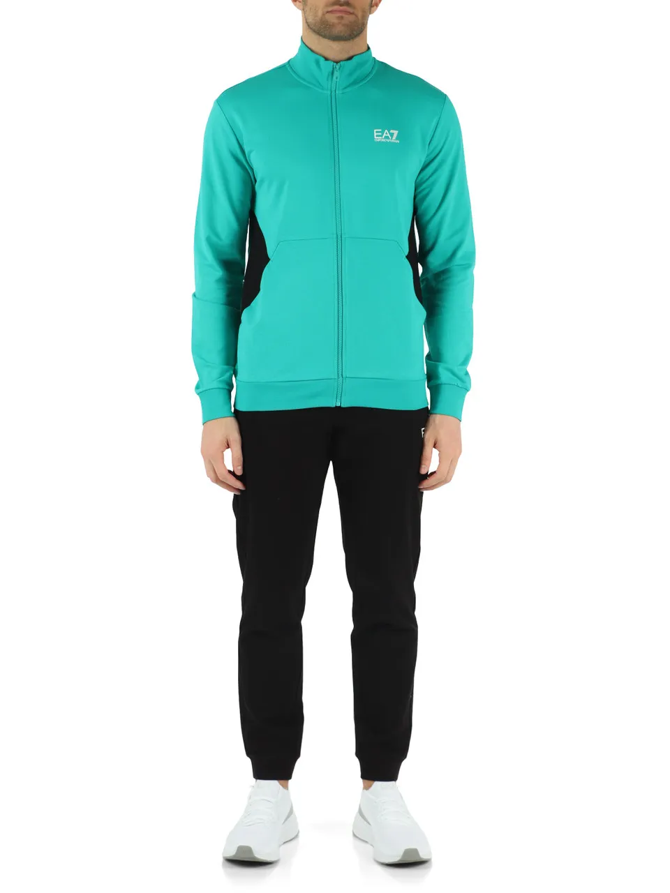 Tuta in cotone composta da felpa con zip e pantalone