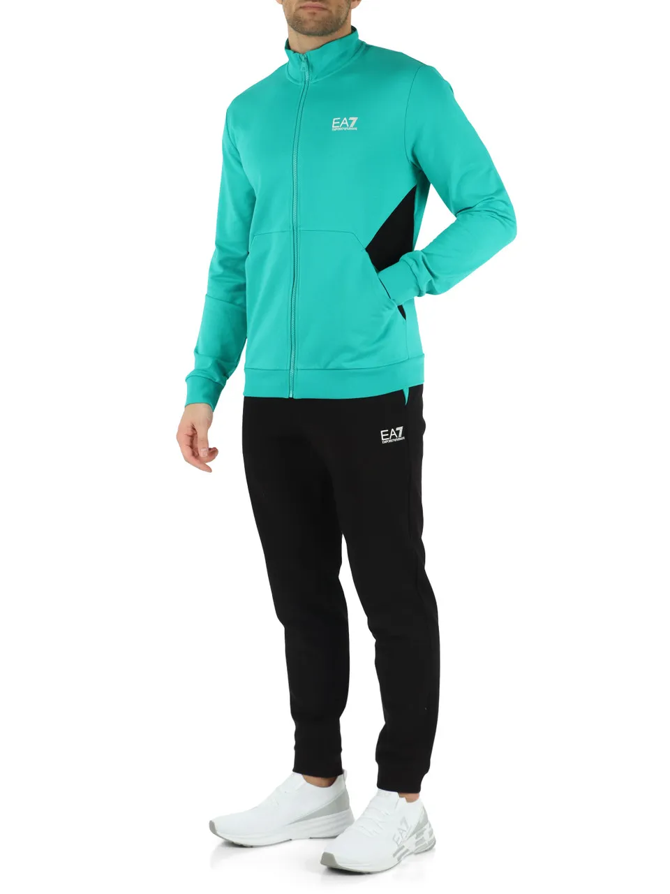 Tuta in cotone composta da felpa con zip e pantalone
