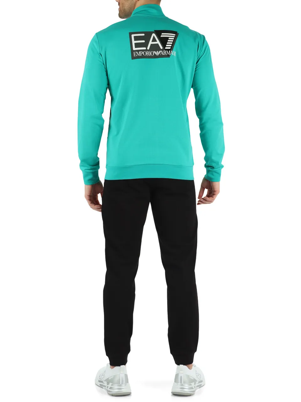 Tuta in cotone composta da felpa con zip e pantalone