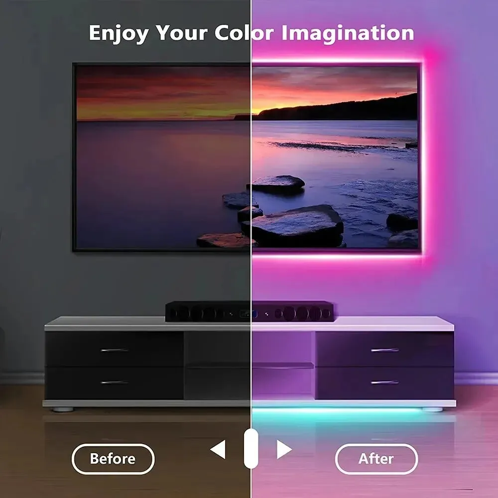 USB LED Strip Light nastro Bluetooth luci RGB SMD5050 5V flessibile LED Lamp Tape Ribbon retroilluminazione a diodi Desktop TV a