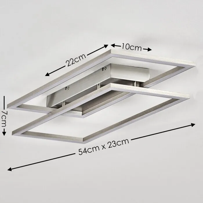 Veyrier Plafoniera LED Acciaio satinato, 2-Luci
