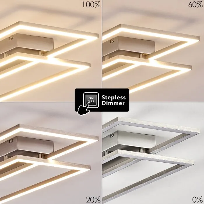 Veyrier Plafoniera LED Acciaio satinato, 2-Luci