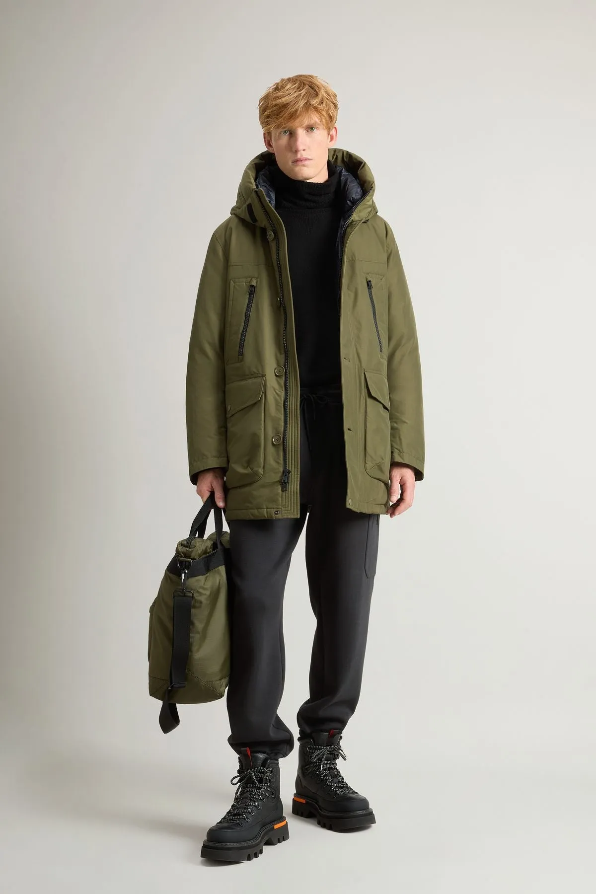 Woolrich Giubbotto Arctic Parka Evolution in Ramar Cloth Verde