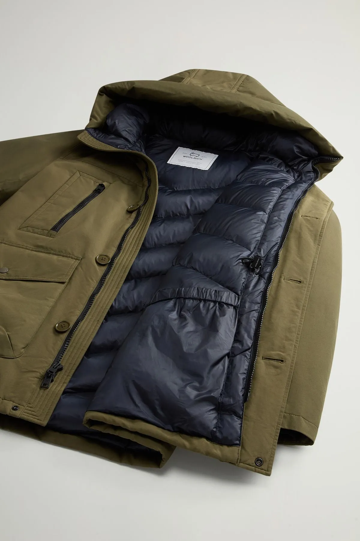 Woolrich Giubbotto Arctic Parka Evolution in Ramar Cloth Verde