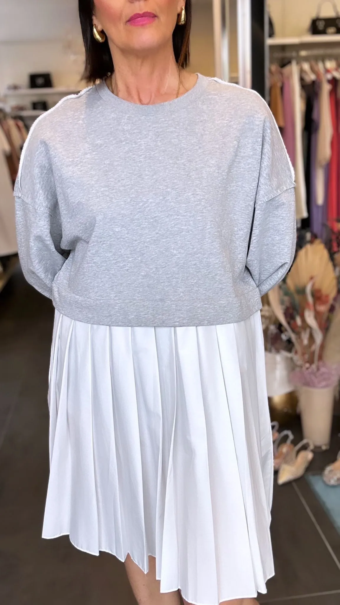 You Decide - Abito in Felpa Grey&White