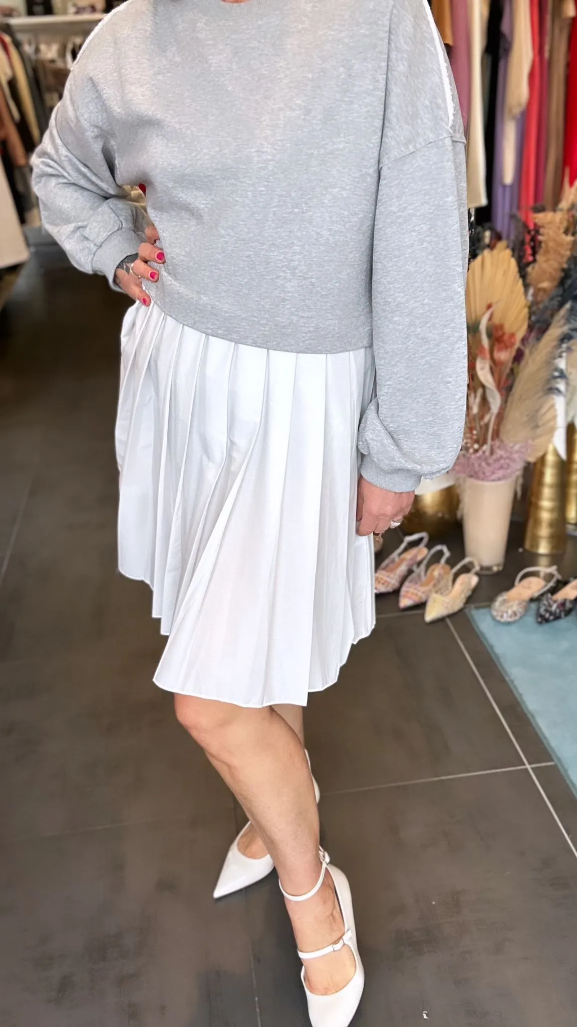 You Decide - Abito in Felpa Grey&White