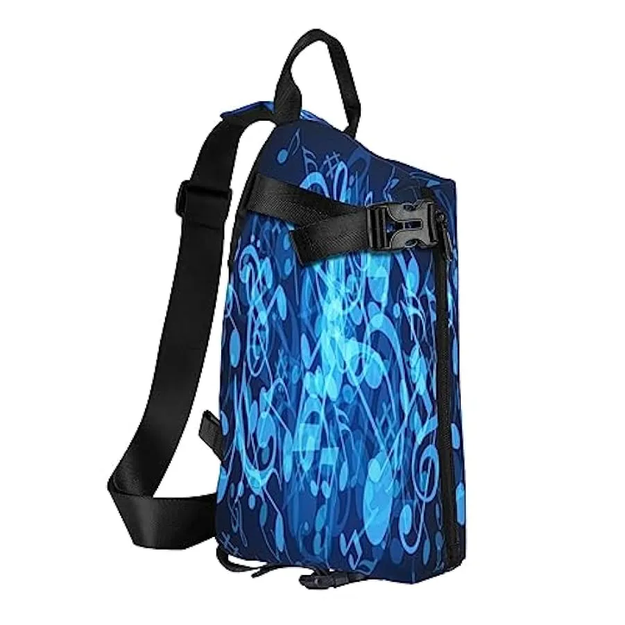 Zaino a tracolla con note musicali blu, antifurto, zaino a tracolla per sport all’aperto, viaggi, escursionismo, per uomini e do