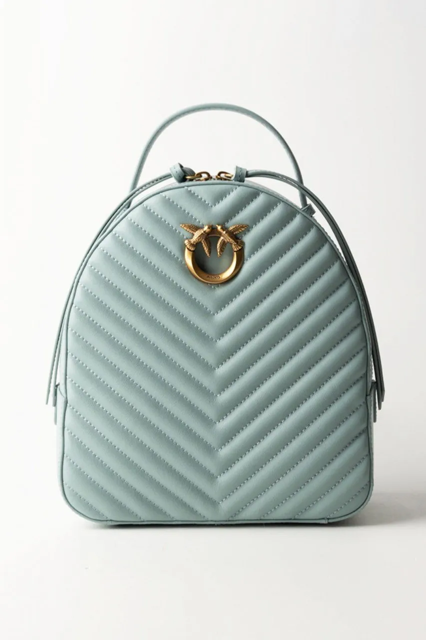 Zaino Love click trapuntato chevron BRUMA GRIGIO-ANTIQUE GOLD
