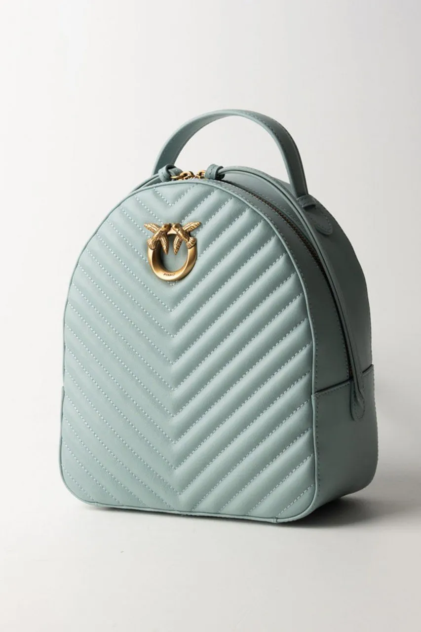 Zaino Love click trapuntato chevron BRUMA GRIGIO-ANTIQUE GOLD